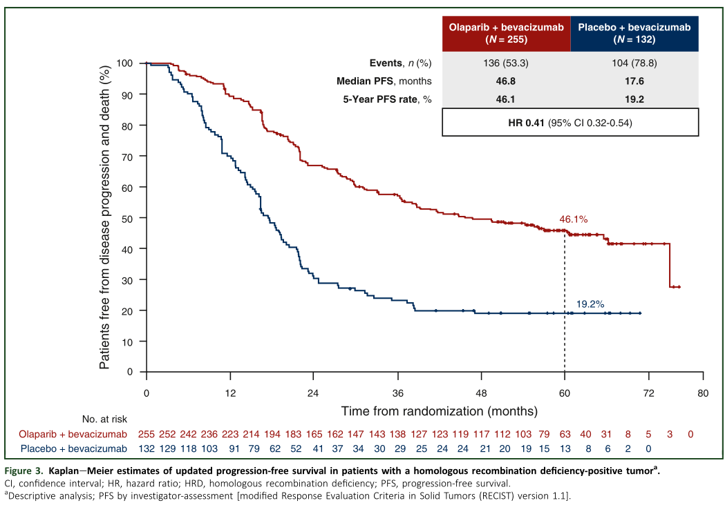 2022年更新POLA-1研究HRD阳性（包括BRCAm）人群PFS数据