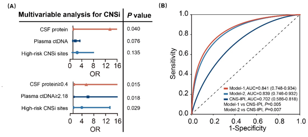 基于三项临床和生物学特征构建一个新的中枢受累风险模型