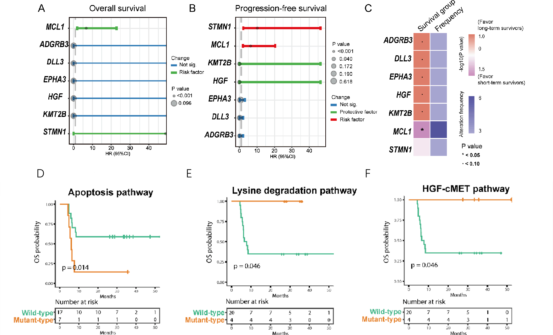  基因突变与患者生存的相关性