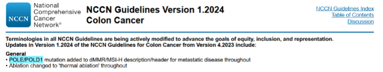 NGS成为结直肠癌NCCN指南首选推荐检测方法