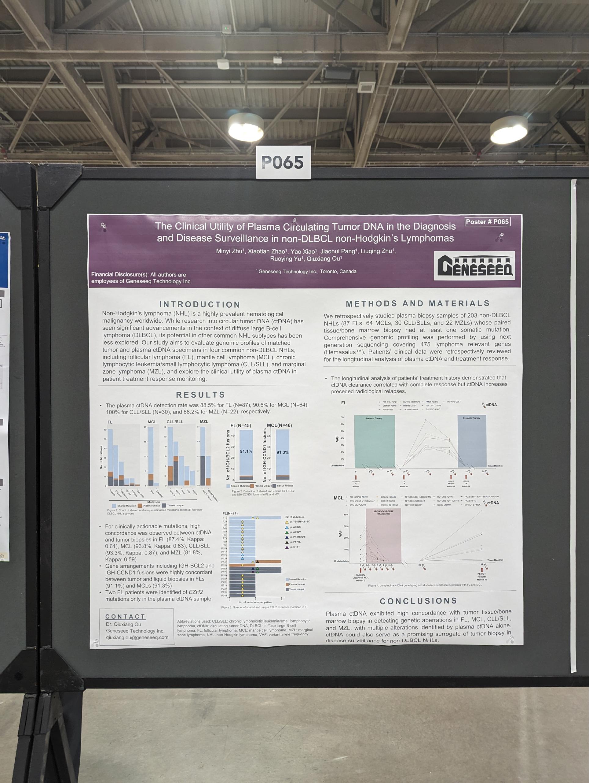 2024 ACMG壁报：37000vip威尼斯ctDNA液体活检助力血液恶性肿瘤诊疗